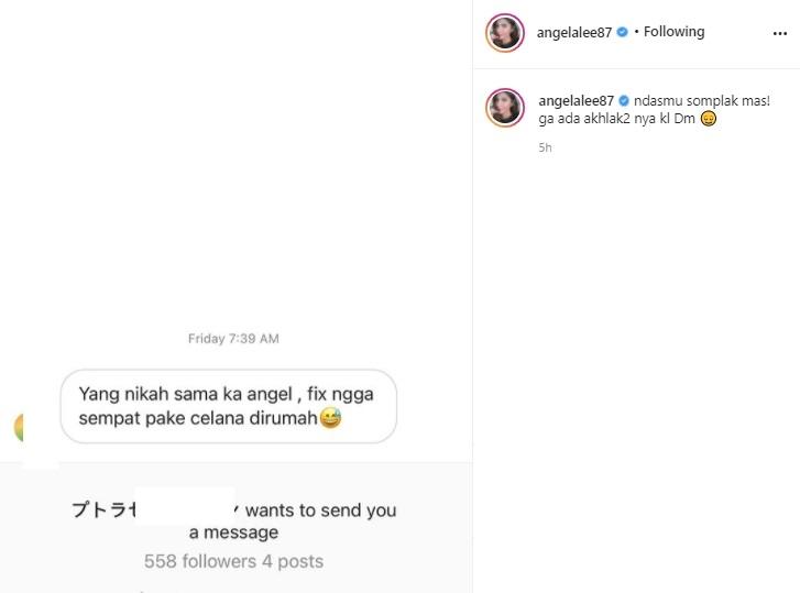 Postingan Angela Lee. (Instagram/@angelalee87)