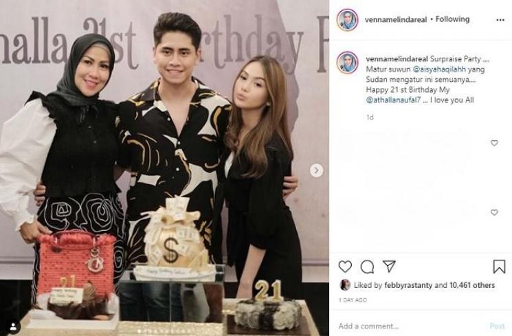 Perayaan ulang tahun Athalla Naufal (Instagram @vennamelindareal)
