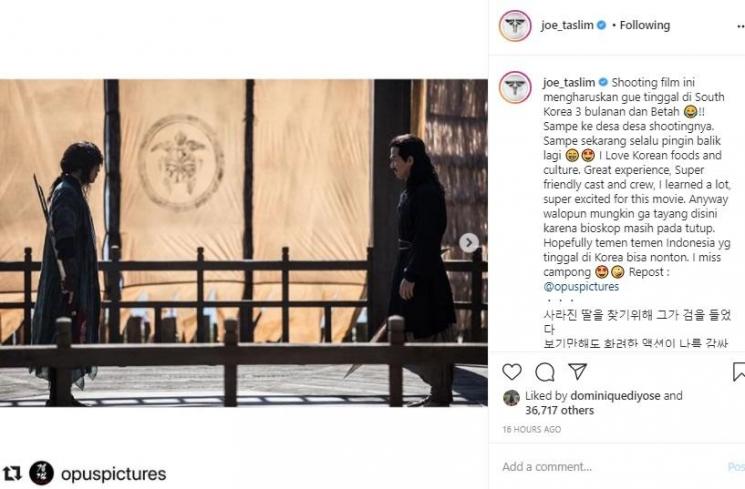 Joe Taslim main film Korea. (Instagram/@joe_taslim)