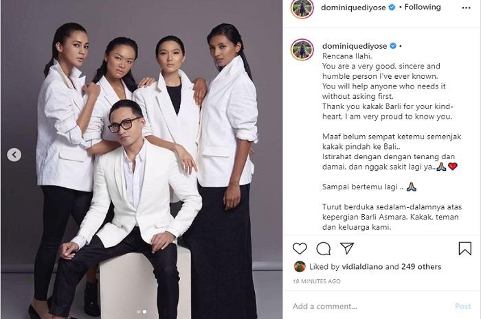 Artis ucapkan duka atas kepergian Barli Asmara (Instagram @dominiquediyose)