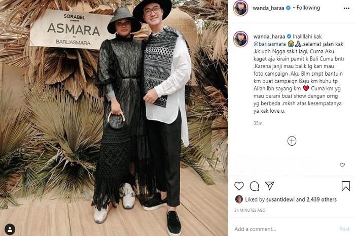 Artis ucapkan duka atas kepergian Barli Asmara (Instagram @wanda_haraa)