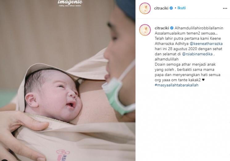 Citra Kirana melahirkan (Instagram/@citraciki)