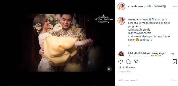 Amanda Manopo dan Billy Syahputra. (Instagram/@amandamanopo)