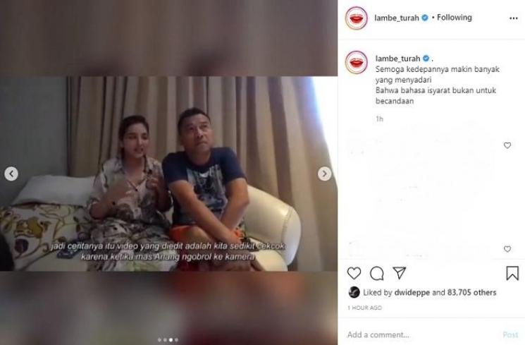 Anang Hermansyah dituduh lecehkan bahasa isyarat. (Instagram @lambe_turah)