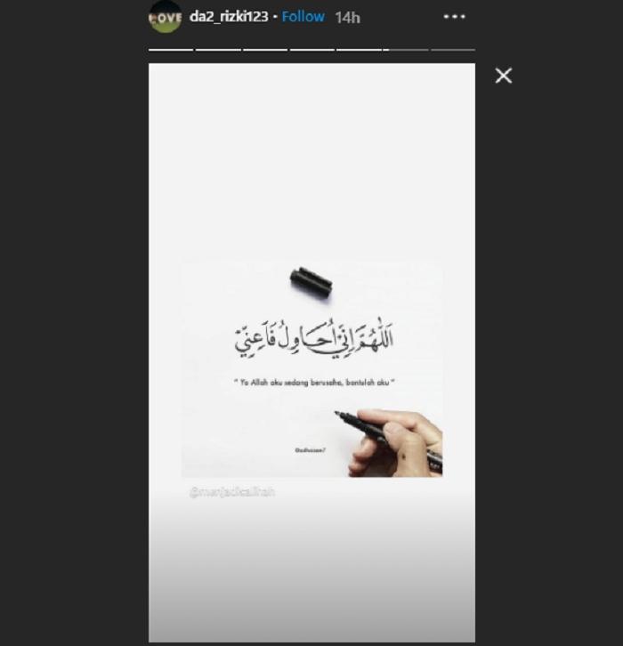 Tangkapan layar unggahan Rizki DA (Instagram.com/da2_rizki123)