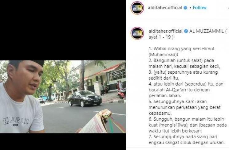 Aldi Taher ngaji di tempat tak biasa. (Instagram/@alditaher.official)