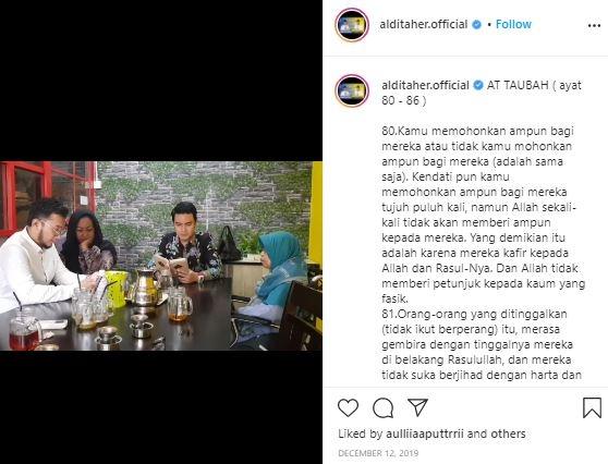 Aldi Taher ngaji di tempat tak biasa. (Instagram/@alditaher.official)