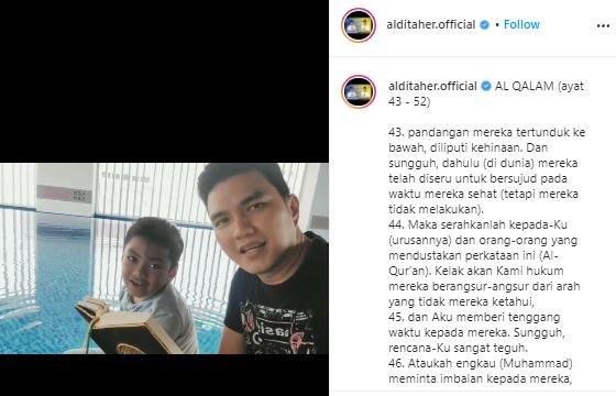 Aldi Taher ngaji di tempat tak biasa. (Instagram/@alditaher.official)