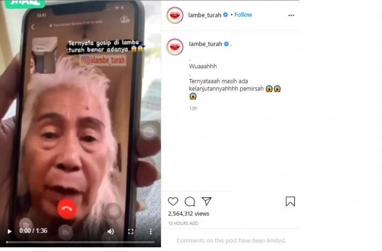 Klarifikasi Gideon Tengker (Instagram.com/lambe_turah)