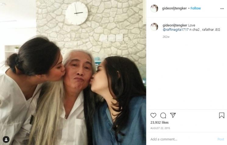 Gideon Tengker bersama kedua anaknya (Instagram.com/gideonljtengker)