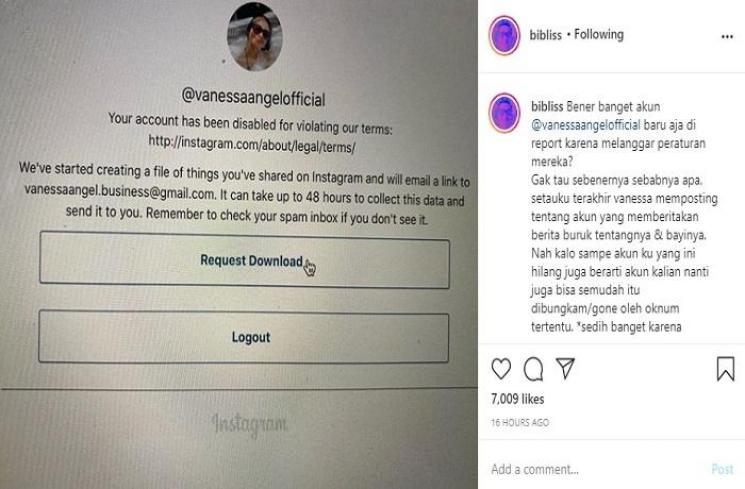 Instagram Vanessa Angel lenyap (Instagram @bibliss)