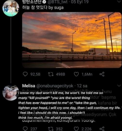 Curhatan Melisa kepada Suga (Twitter.com/taekimsan)
