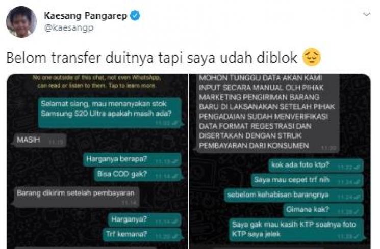 Postingan Kaesang (Twitter.com/kaesangp)