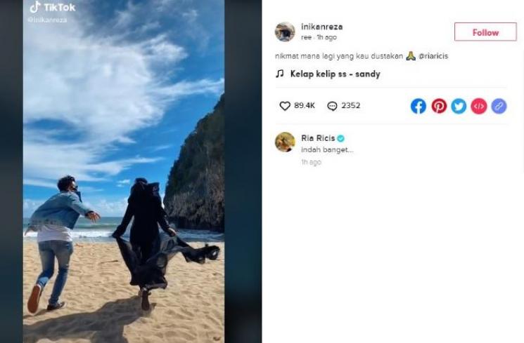 Ria Ricis dan Reza Surya Putra. (TikTok/inikanrezaa)