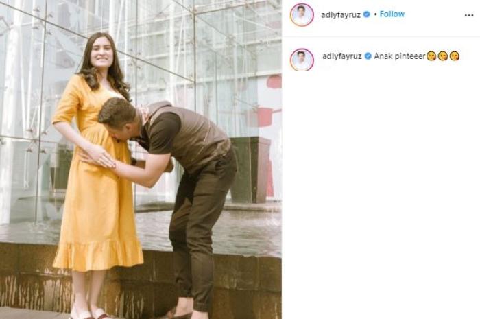 Potret baby bump Angbeen Rishi. (Instagram/@adlyfairuz)