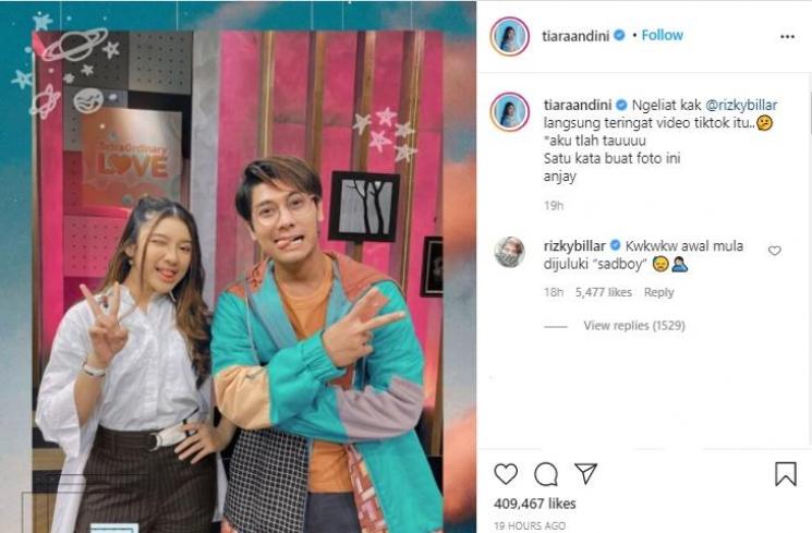 Tiara Andini dan Rizky Billar (Instagram.com/tiaraandini)