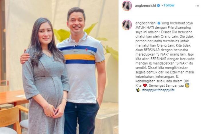 Potret baby bump Angbeen Rishi. (Instagram/@angbeenrishi)