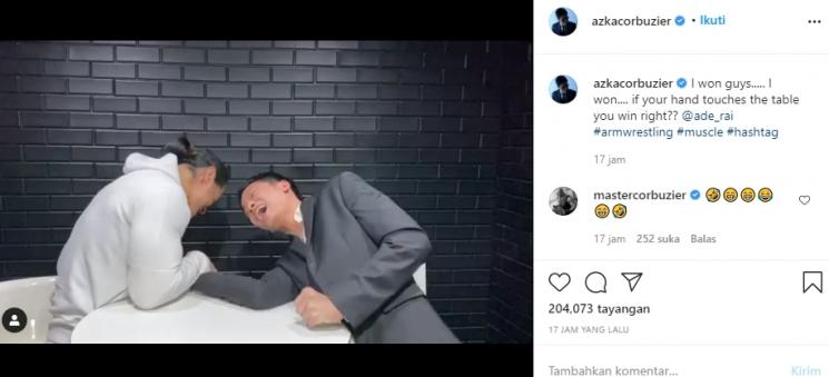 Azka Corbuzier dan Ade Rai (Instagram/@azkacorbuzier)