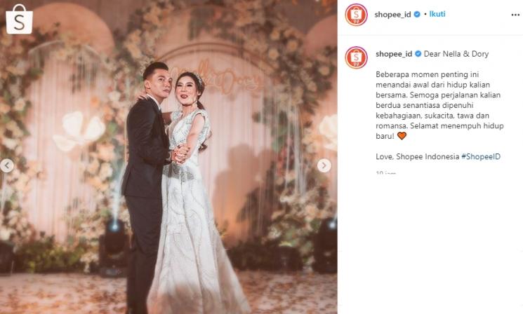 Nella Kharisma dan Dory Harsa menikah (Instagram/@shopee_id)
