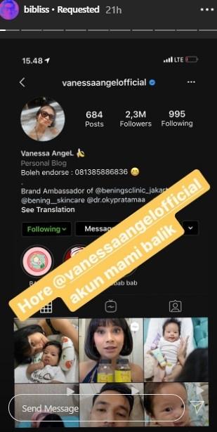 Postingan Bibi Ardiansyah. (Instagram/@bibliss)