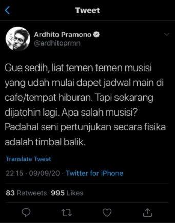 Ardhito Pramono. (Instagram/@ardhitoprmn)