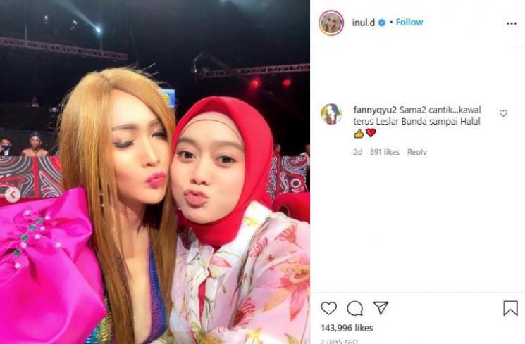 Inul Daratista bersama dengan Lesty (Instagram.com/inul.d)