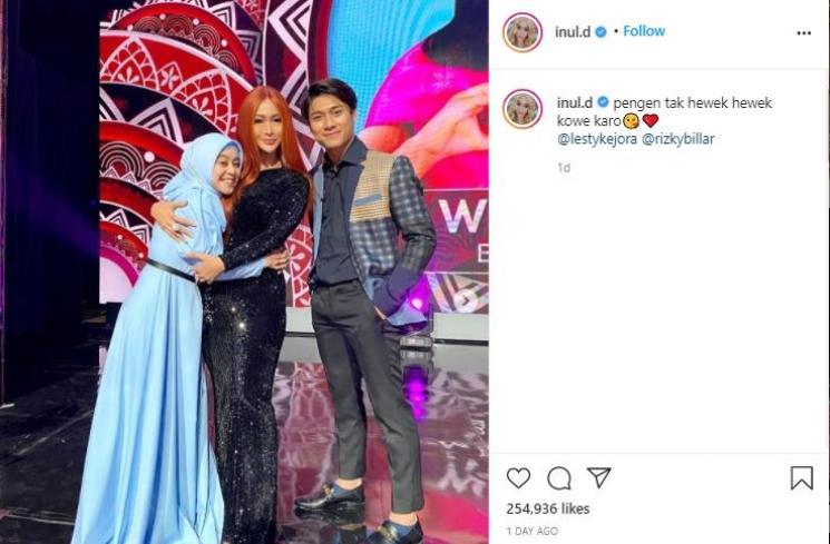 Inul Daratista bersama dengan Lesty dan Rizky Billar (Instagram.com/inul.d)
