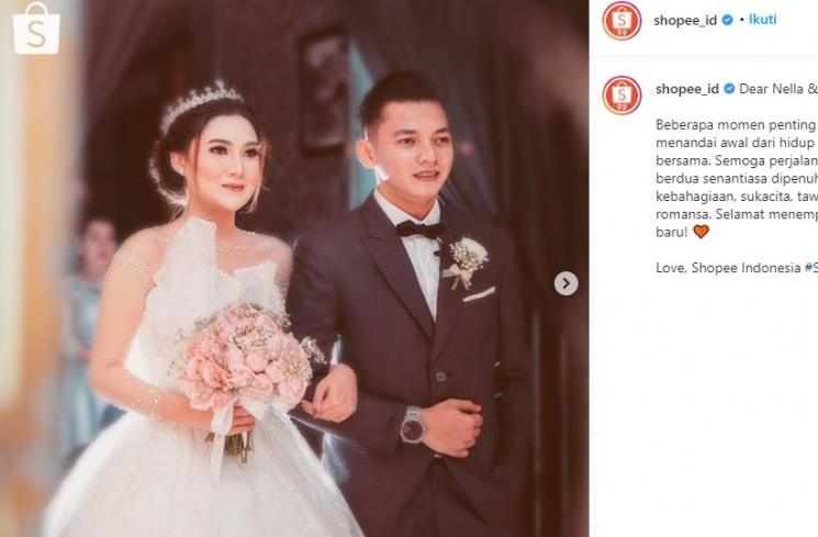 Nella Kharisma dan Dory Harsa menikah (Instagram/@shopee_id)