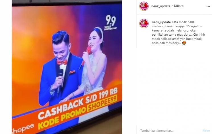 Nella Kharisma dan Dory Harsa menikah (Instagram/@nenk_update)