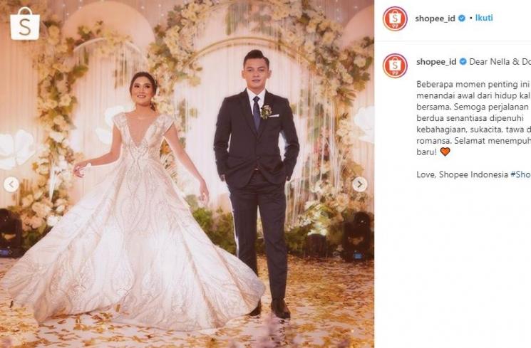 Nella Kharisma dan Dory Harsa menikah (Instagram/@shopee_id)