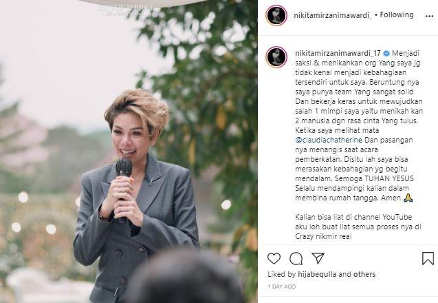 Nikita Mirzani nikahkan pasangan. (Instagram/@nikitamirzanimawardi_17)