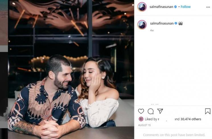 Salma bersama kekasihnya (Instagram.com/salmafinasunan)