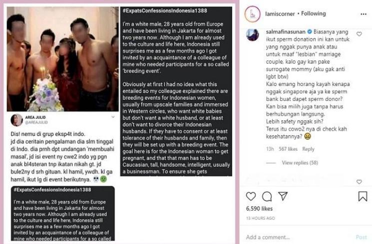 Komentar Salmafina Sunan (Instagram @lamiscorner)