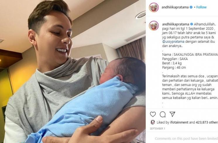 Andhika bersama putranya (Instagram.com/andhiiikapratama)