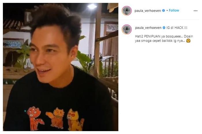 Instagram Baim Wong kena hack. (Instagram/@paula_verhoeven)