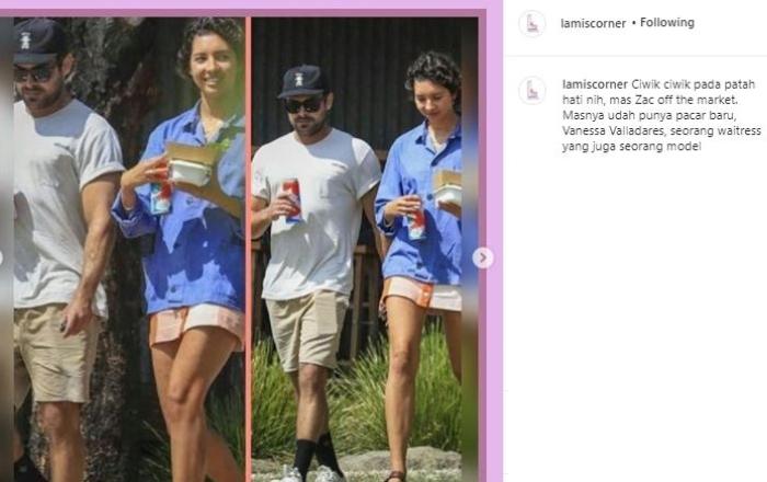 Zac Efron dan Vanessa Valladares. (Instagram/@lamiscorner)