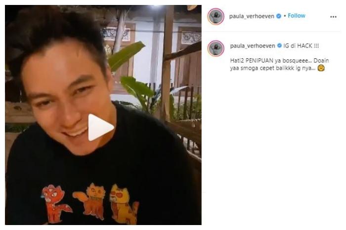 Instagram Baim Wong kena hack. (Instagram/@paula_verhoeven)