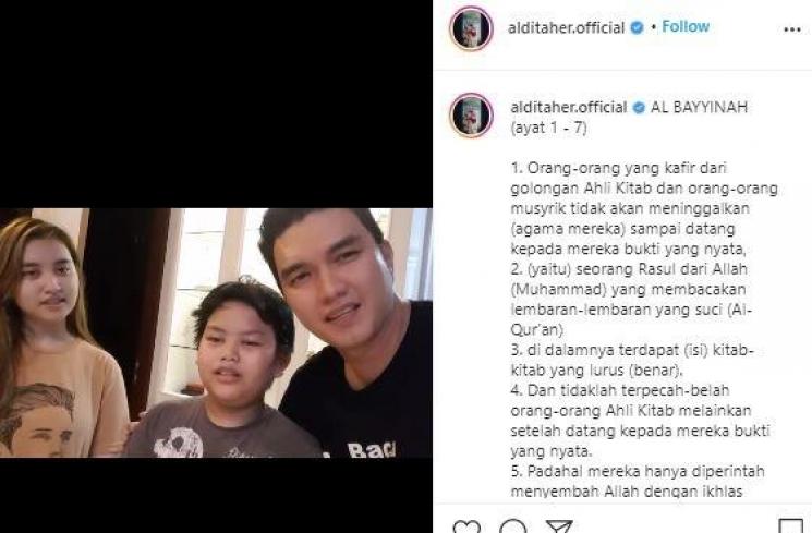 Aldi Taher dan Dewi Perssik. (Instagram/@alditaherofficial)
