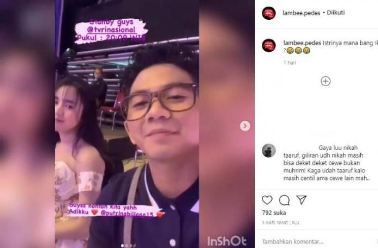 Rizki saat goda biduan dangdut (Instagram.com/lambee.pedes)