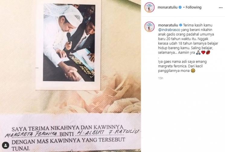 Nama asli Mona Ratuliu. (Instagram/@monaratuliu)