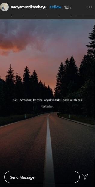 Postingan Nadya Mustika Rahayu. (Instagram/@nadyamustikarahayu)