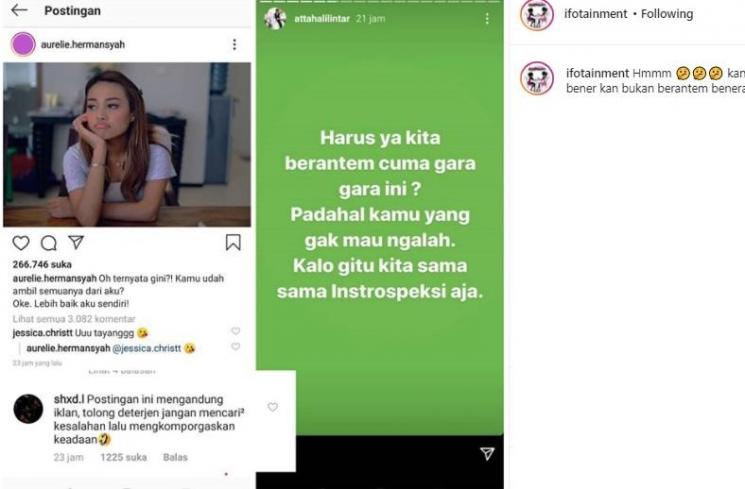 Aurel Hermansyah dan Atta Halilintar ketahuan gimmick. (Instagram)