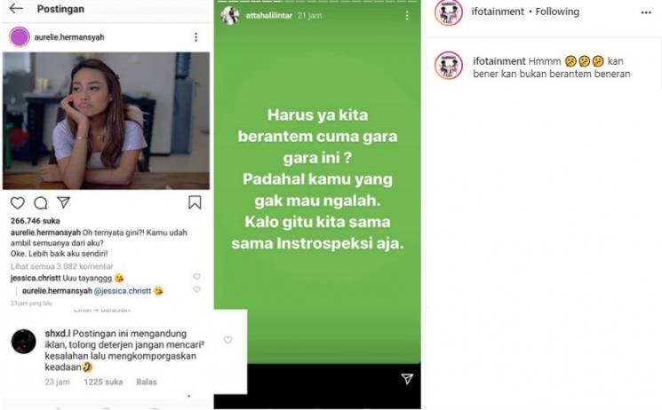Aurel Hermansyah dan Atta Halilintar ketahuan gimmick. (Instagram)