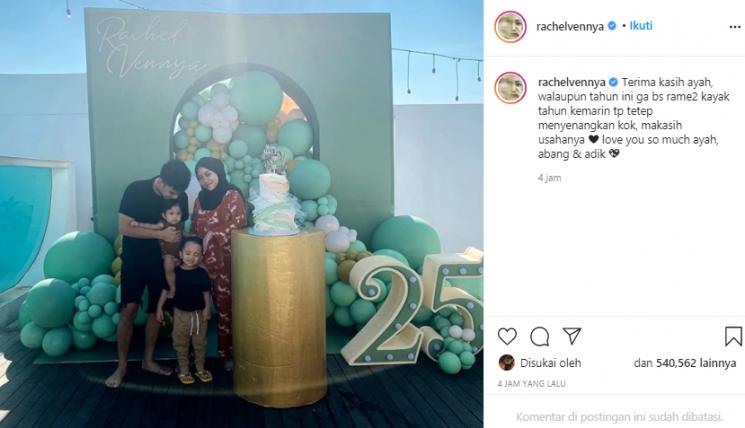 Perayaan ulang tahun Rachel Vennya (Instagram.com/rachelvennya)