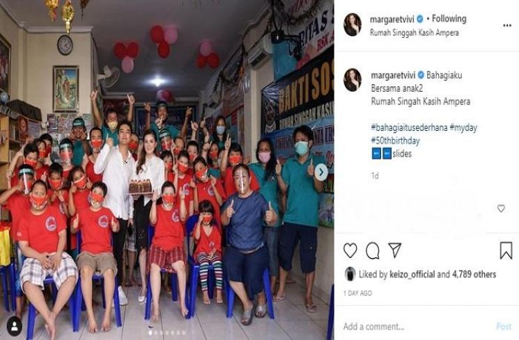 Boy William ikut rayakan ulang tahun calon mertuanya, Margaret Vivi (Instagram @margaretvivi)