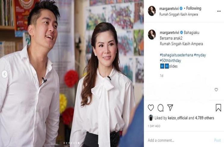 Boy William ikut rayakan ulang tahun calon mertuanya, Margaret Vivi (Instagram @margaretvivi)