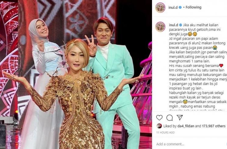 Inul Daratista bersama Lesty Kejora dan Rizky Billar. (Instagram/@inul.d)
