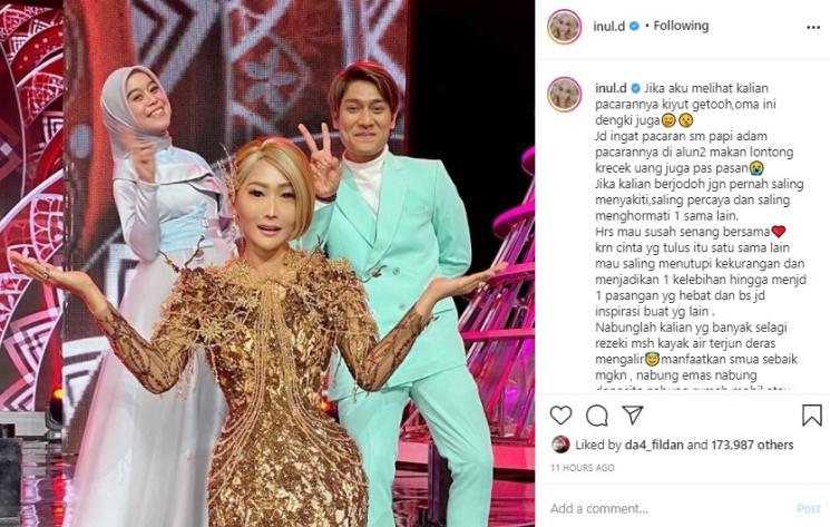 Inul Daratista bersama Lesty Kejora dan Rizky Billar. (Instagram/@inul.d)