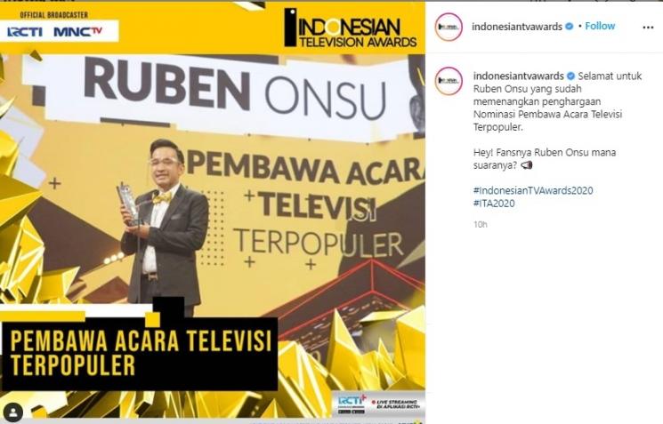 Ruben Onsu. (Instagram/@indonesiantvawards)