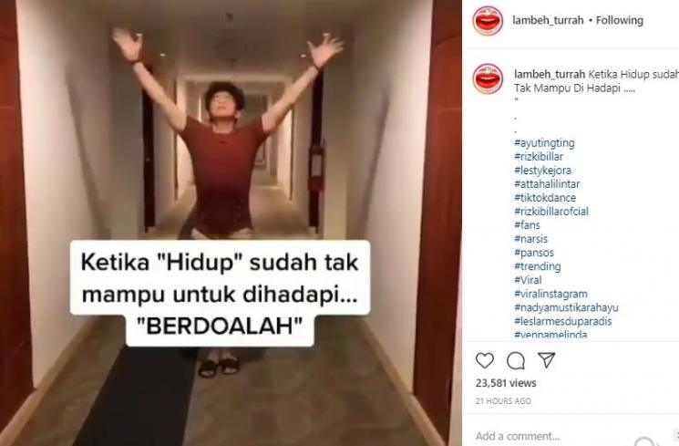 Rizki DA saat goyang TikTok (Instagram.com/lambeh_turrah)